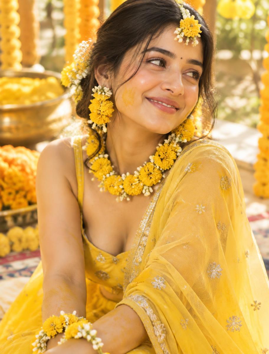 Haldi ceremony makeup look